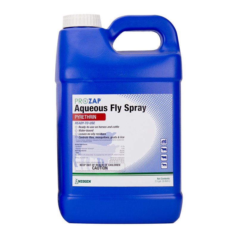 Neogen 1216010 Aqueous Fly Spray, Liquid, Yellow, Pyrethroid, 2.5 gal