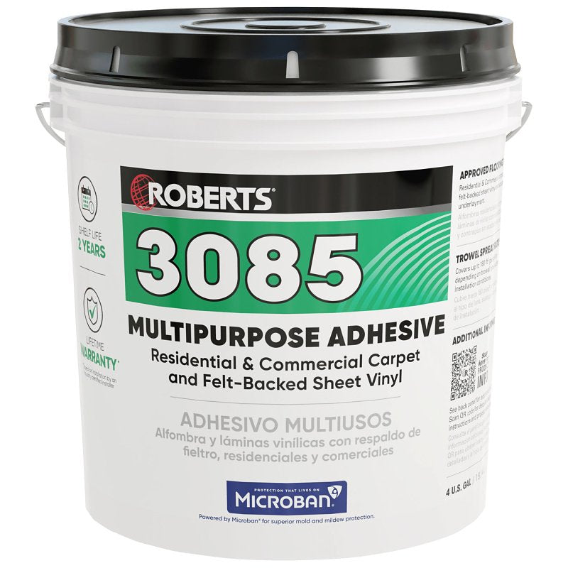 Roberts 3085-4 Multi-Purpose Adhesive, Beige, 4 gal, Pail