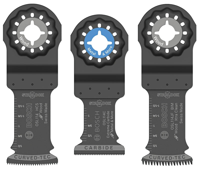 Bosch Starlock OSL003VP Oscillating Blade Set, 1-1/4 in, Carbide/HCS