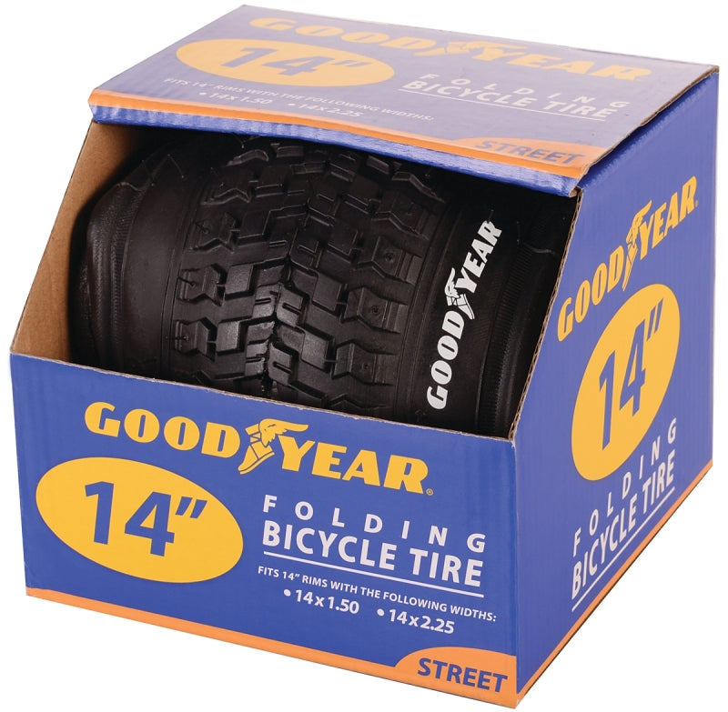 Kent 91051 Bike Tire, Folding, Black, For: 14-1/2 x 2-1/4 in Rim