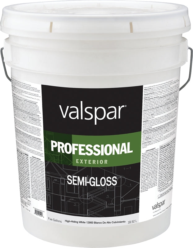 Valspar 12900 Professional Latex Paint, 5 gal Pail, 400 sq-ft/gal, White