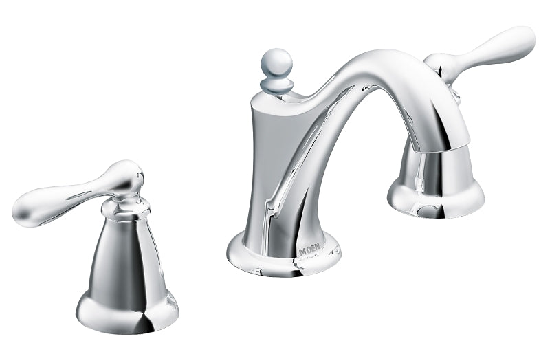 Moen Caldwell Series WS84440 Bathroom Faucet, 1.2 gpm, 2-Faucet Handle, Metal, Chrome Plated, Lever Handle