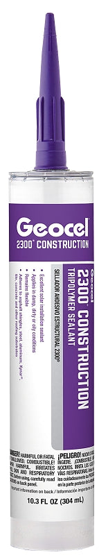 Geocel 2300 Series GC66901 Construction Tripolymer Sealant, White, 10.3 fl-oz Cartridge