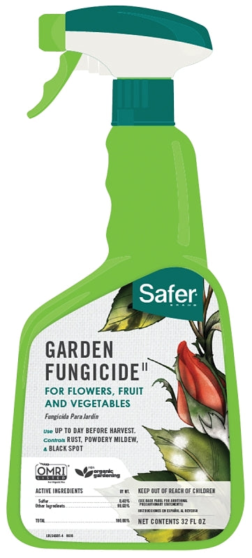 Safer 5450-6 Garden Fungicide, Liquid, Yellow, 32 oz Bottle