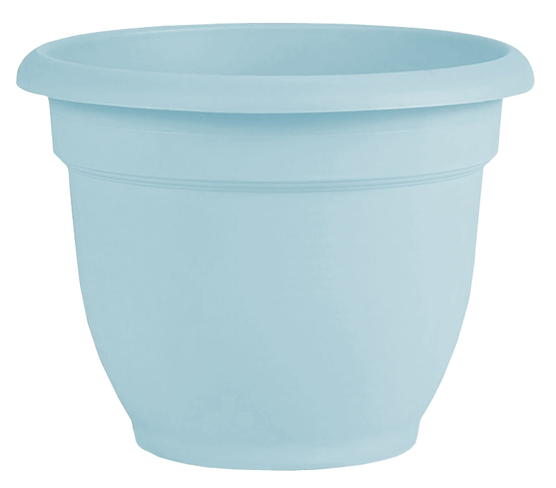 Bloem Ariana Series AP0837 Planter, 8-3/4 in W, 8-3/4 in D, Round, Plastic, Misty Blue