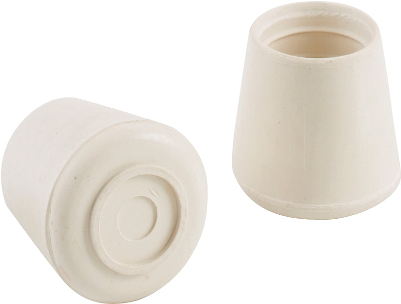 Shepherd Hardware 9223 Furniture Leg Tip, Round, Rubber, Off-White, 1-1/4 in Dia