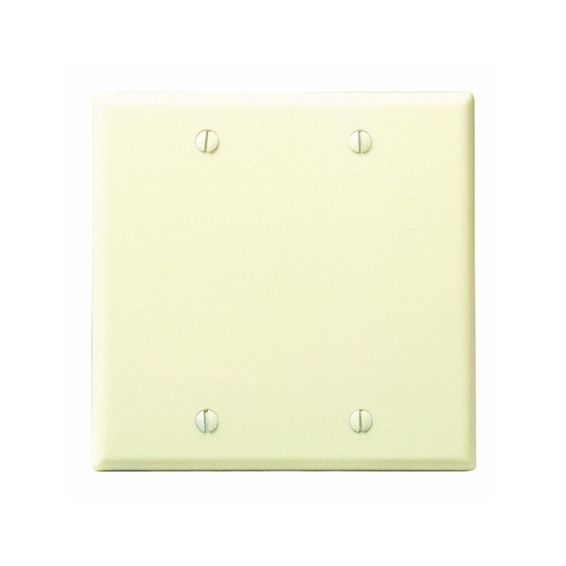 Leviton 001-86025-000 Wallplate, 4-1/2 in L, 4.56 in W, 0.22 in Thick, 2 -Gang, Thermoset Plastic, Ivory, Smooth