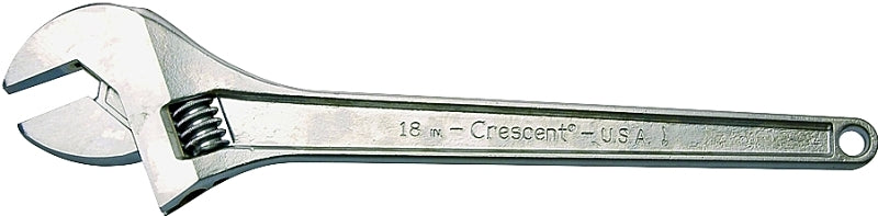 Crescent AC118 Adjustable Wrench, 18 in OAL, 2.063 in Jaw, Steel, Chrome, I-Beam Handle