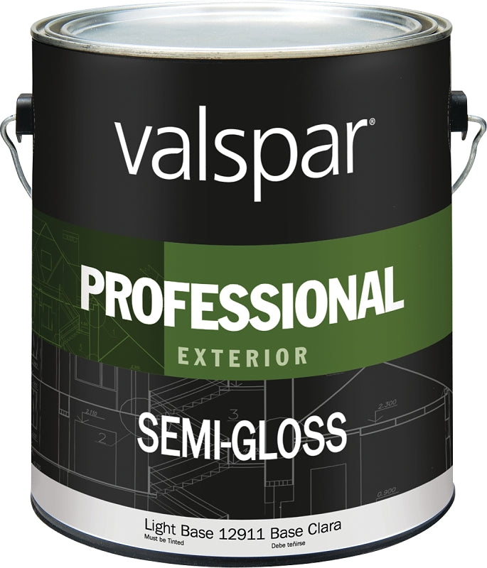 Valspar 12900 Series 129111GAL Latex Paint, Semi-Gloss, Light Base, 1 gal Pail