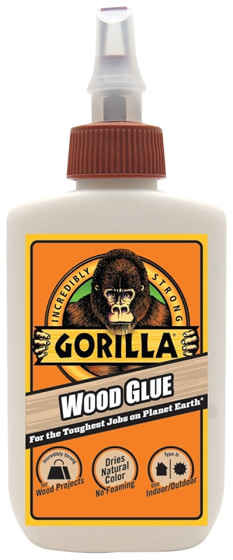 Gorilla 6202003 Wood Glue, Light Tan, 4 oz Bottle