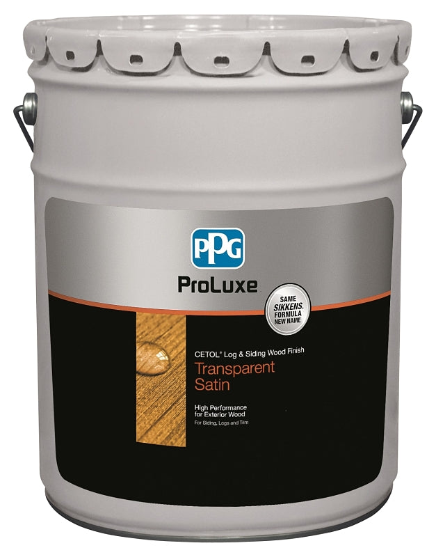 PPG Proluxe Cetol SIK42005/05 Log and Siding Wood Finish, Satin, Natural Oak, Liquid, 5 gal, Pail