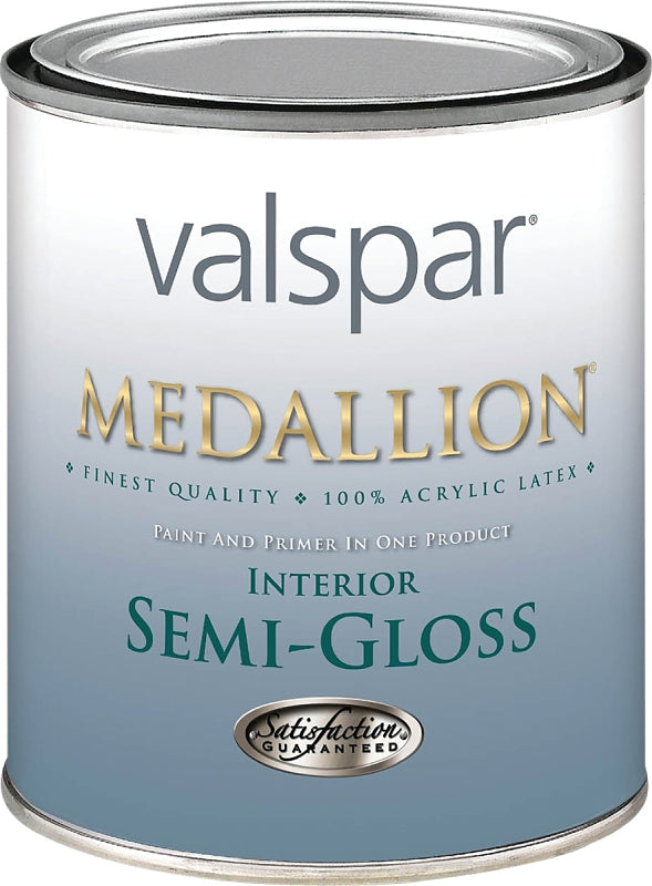 Valspar 24051QT Interior Paint, Semi-Gloss, Clear, 1 qt, Latex Base