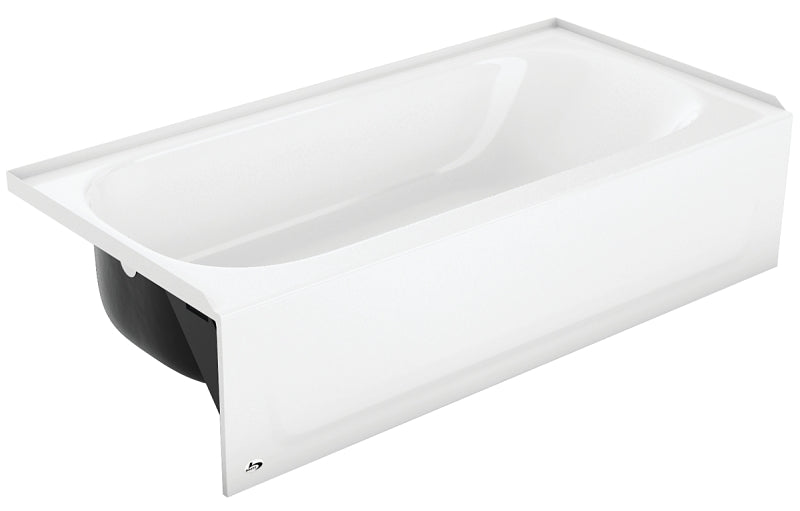 Bootz Aloha 011-4365-00 Bathtub, 39 gal, 60 in L, 30 in W, 14-1/4 in H, Steel, White, Porcelain-Coated