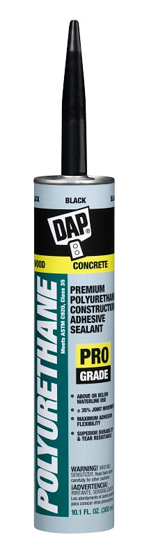 DAP 18816 Sealant, Black, 4 to 7 Days Curing, 10.1 fl-oz Cartridge