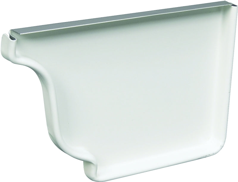 Amerimax 27006 Gutter End Cap, 5 in L, Vinyl, White, For: 5 in K-Style Gutter System