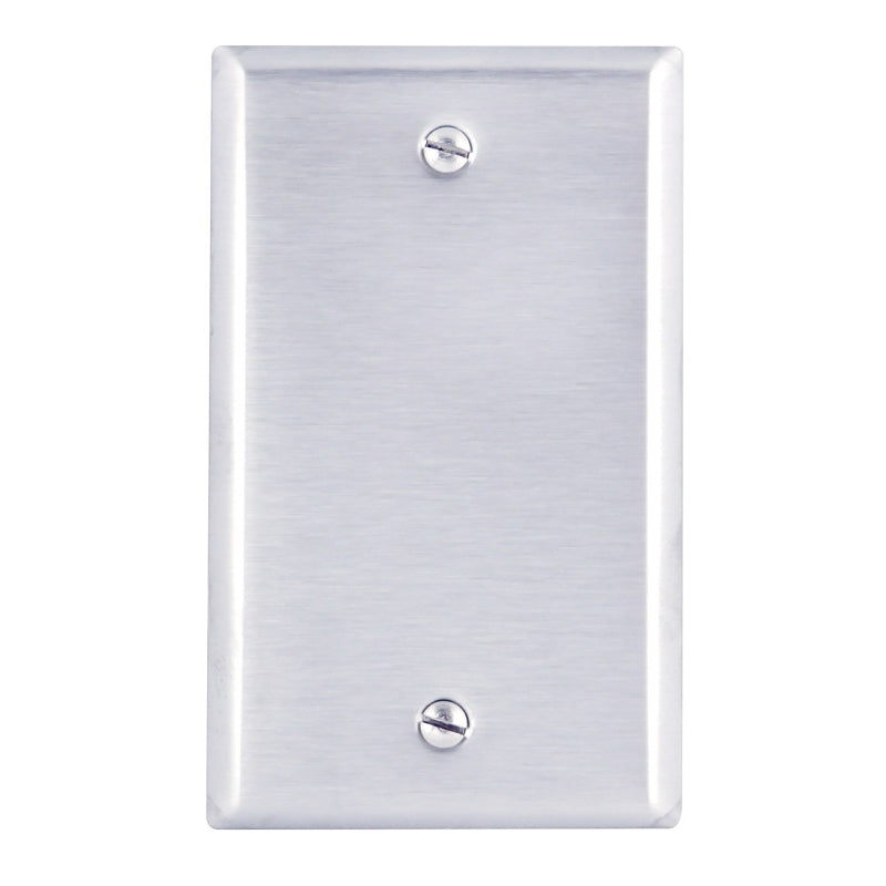 Leviton 003-84014-000 Wallplate, 4-1/2 in L, 2-3/4 in W, 0.187 in Thick, 1 -Gang, Stainless Steel, Silver, Smooth