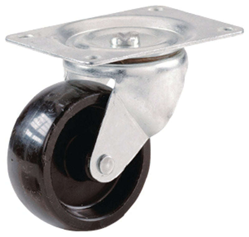 Shepherd Hardware 9393 Swivel Caster, 2-1/2 in Dia Wheel, 1-1/8 in W Wheel, Polypropylene Wheel, 175 lb