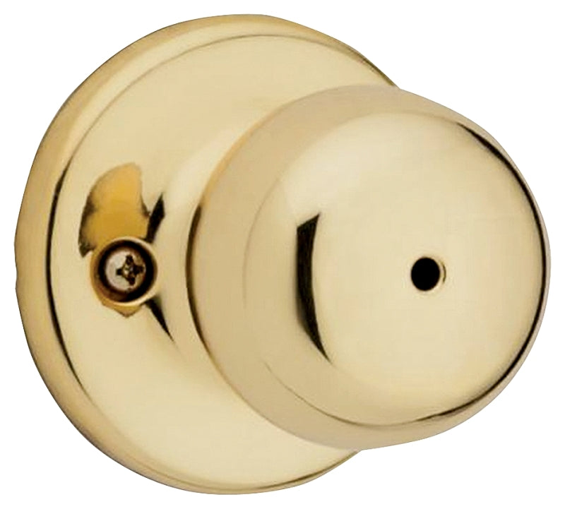 Weiser Yukon Series 9GAC3310-009 Privacy Door Knob, 1-7/8 in Dia Knob, Brass