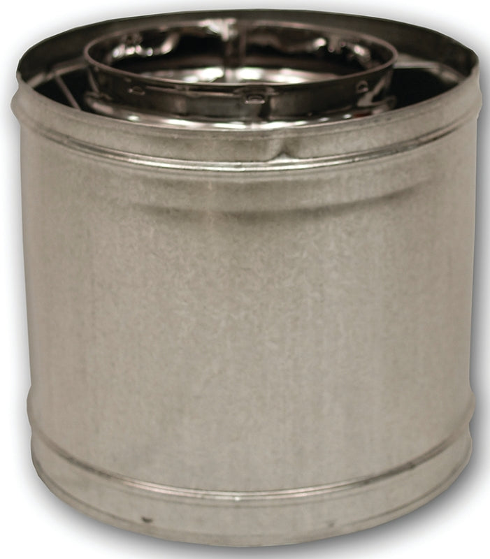 Comfort Flame 12-8DM Chimney Pipe, 12-3/8 in OD, 12 in L, Galvanized Steel