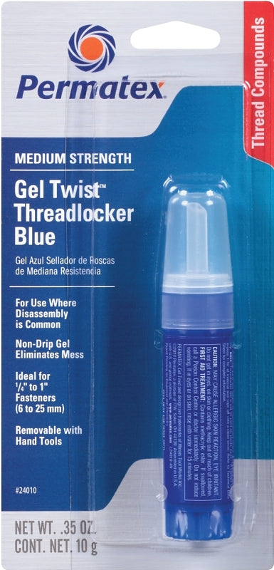 Permatex 24010 Threadlocker, Gel, Mild, Blue, 10 g
