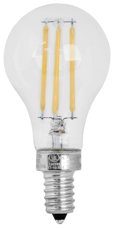 Feit Electric BPA1560C827LED/2/CAN LED Bulb, General Purpose, A15 Lamp, 60 W Equivalent, E12 Lamp Base, Dimmable, Clear