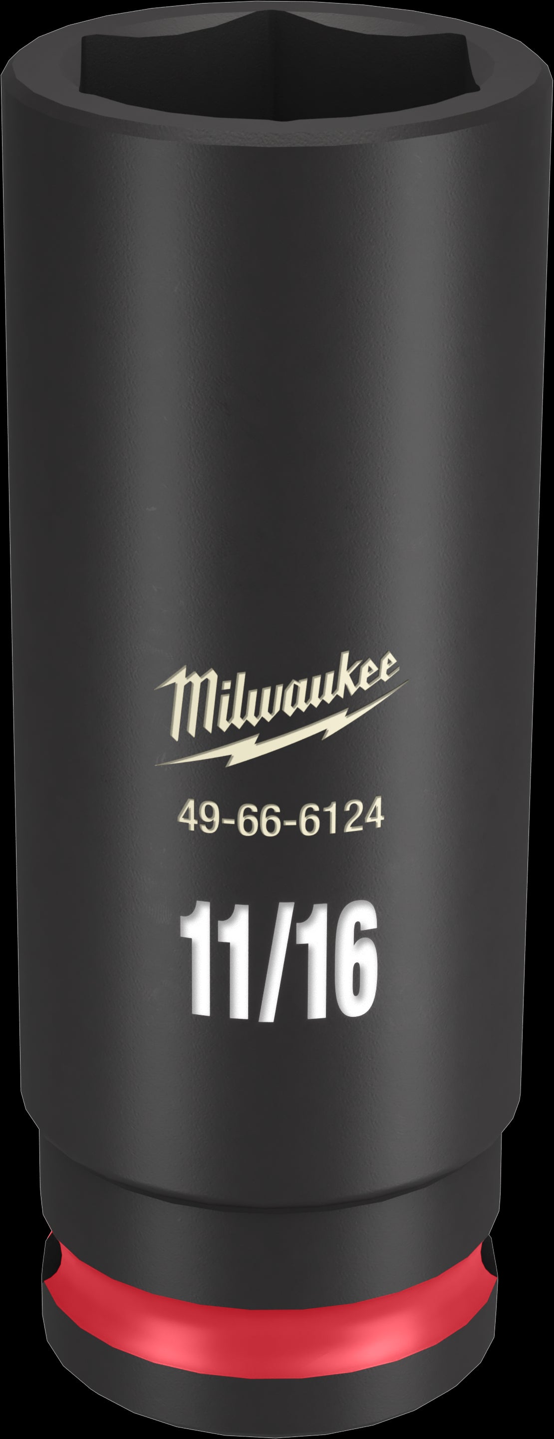 Milwaukee SHOCKWAVE Impact Duty Series 49-66-6124 Deep Impact Socket, 11/16 in Socket, 3/8 in Drive, Square Drive