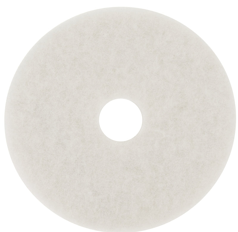 3M 08484 Polish Pad, 20 in Dia, Polyester, White