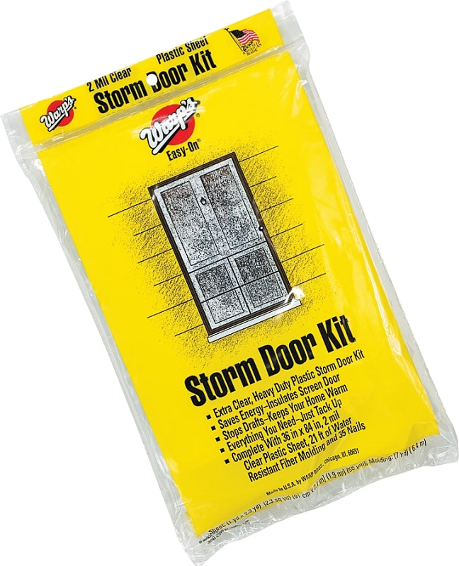 Warp's Easy-On Series ESD-24 Storm Window Kit, 36 in W, 2 mil Thick, 84 in L, Clear