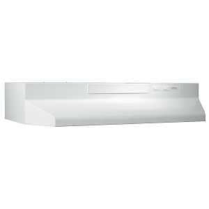 Broan F40000 Series F403011 Under Cabinet Range Hood, 160 cfm, 2 Fan, Convertible Built-In Vent, 30 in W, 17-1/2 in D