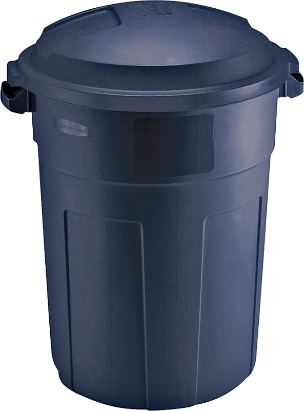 Rubbermaid FG2894FFBLAZB Refuse Container, 32 gal Capacity, Plastic, Blazer Blue, Snap-Fit Lid Closure