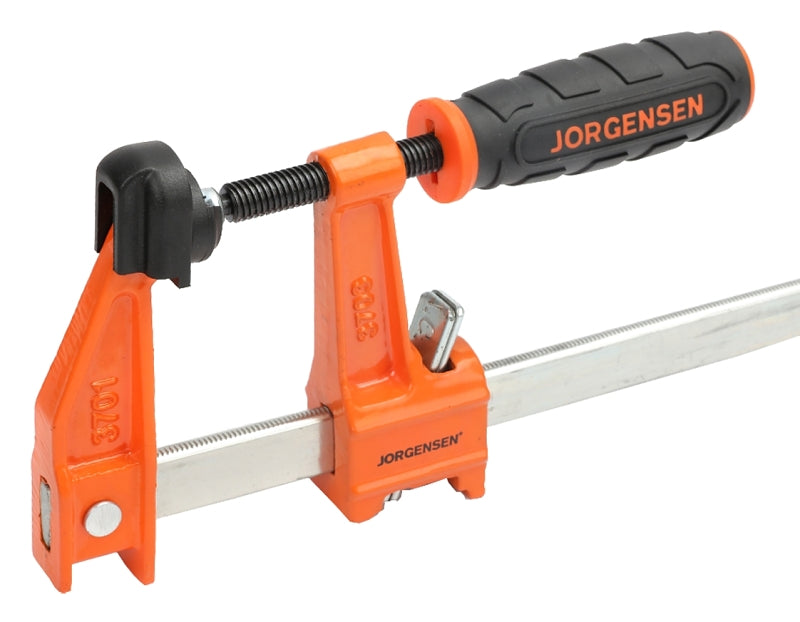 Jorgensen 3724-HD Heavy-Duty Bar Clamp, 1000 lb, 24 in Max Opening Size, 3 in D Throat, Steel Body