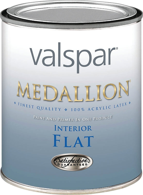 Valspar Medallion 1400 Series 1408-1QT Interior Paint, Flat Sheen, Pastel, 1 qt, 400 sq-ft Coverage Area