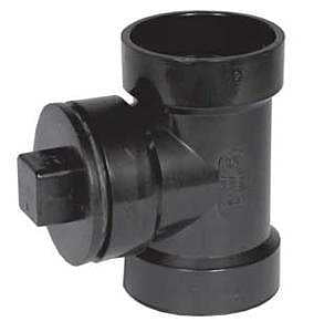 IPEX 027144 Cleanout Tee with Plug, 1-1/2 in, Hub x Hub x FPT, SCH 40 Schedule