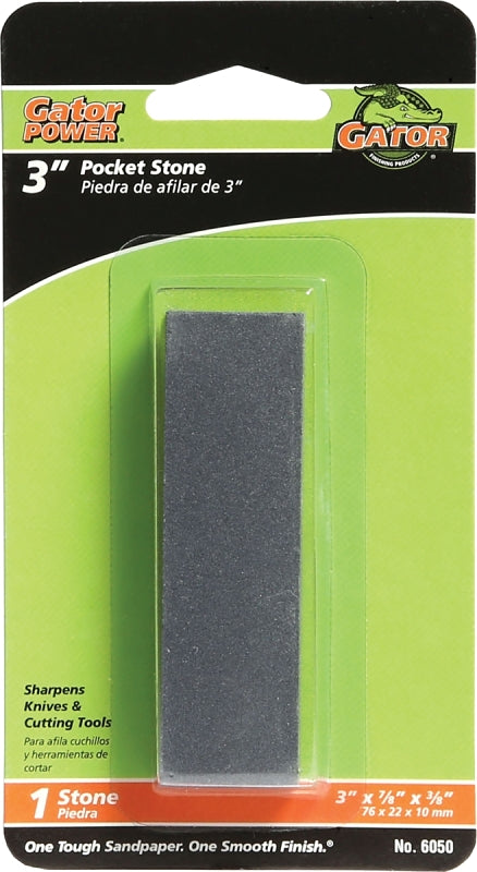 Gator 6050 Pocket Sharpening Stone, 3 in L, 7/8 in W, 3/8 in Thick, Coarse/Medium, Silicone Carbide Abrasive