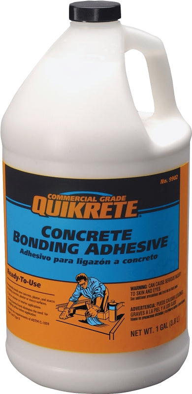 Quikrete 9902-01 Bonding Adhesive, Liquid, Vinyl Acetate, White, 1 gal Bottle