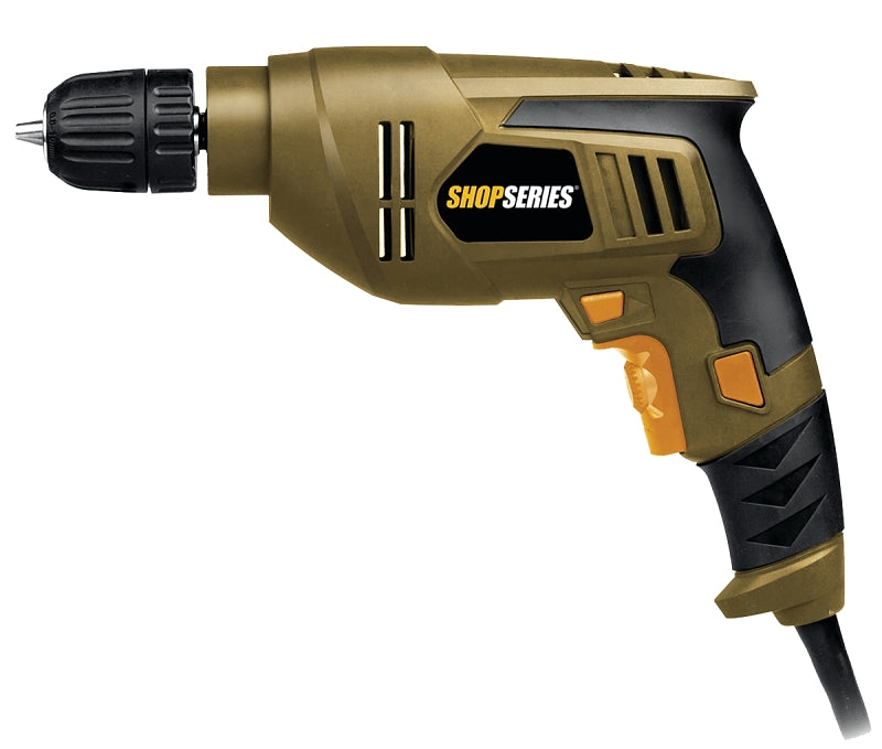 Rockwell Shop Series SS3003 Electric Drill, 4.5 A, 3/8 in Chuck, Keyless Chuck, 10 ft L Cord