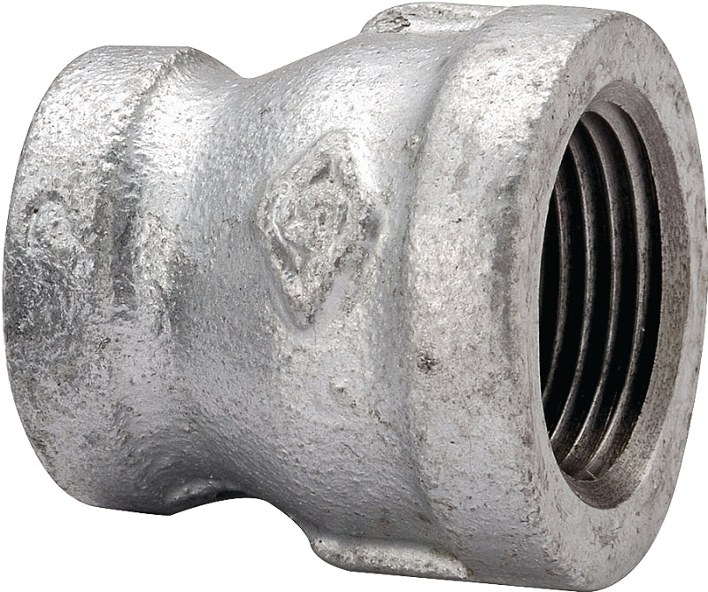 ProSource 24-3/4X1/2G Reducing Pipe Coupling, 3/4 x 1/2 in, Threaded, Malleable Steel, SCH 40 Schedule