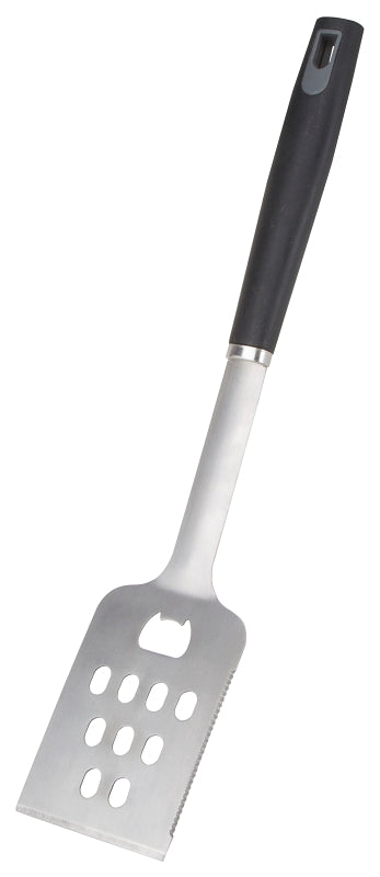 Omaha BBQ Spatula, 1.5 mm Gauge, Stainless Steel Blade, Stainless Steel, Plastic Handle, Straight Handle