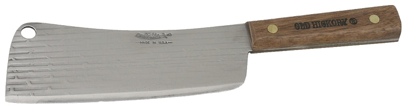 Old Hickory 076-7 Cleaver, 7-1/2 in L Blade, Carbon Steel Blade, Hardwood Handle, Brown Handle