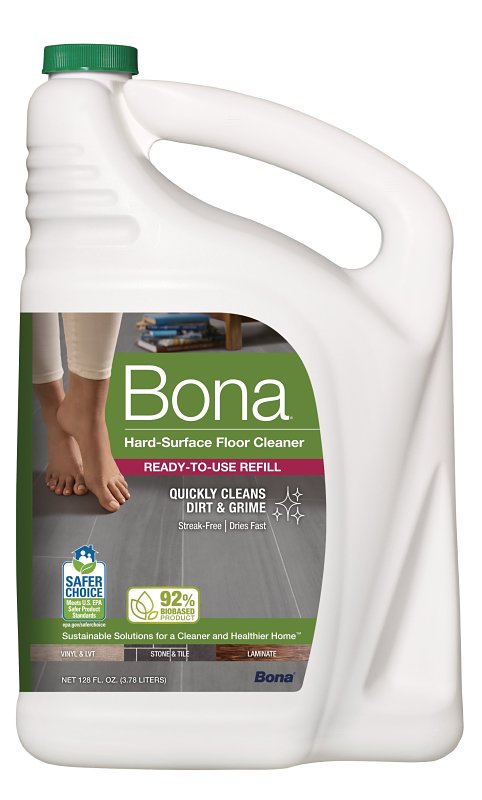 Bona WM700018172 Hard-Surface Floor Cleaner Refill, 128 oz Bottle, Liquid, Mild, Green