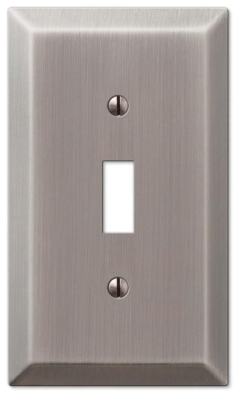 Amerelle Century 163TAN Wallplate, 4-15/16 in L, 2-7/8 in W, 1 -Gang, Steel, Antique Nickel