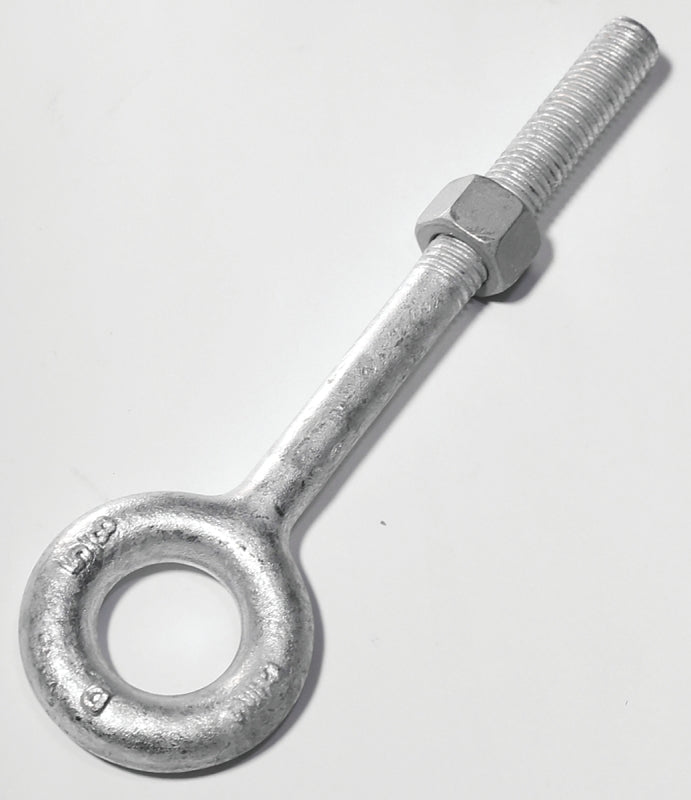 BARON 24-1/2X8 Eye Bolt, 1/2 in Thread, 3 in L Thread, 1 in ID x 2 in OD Dia Eye, 8 in L Shank, 2200 lb Working Load