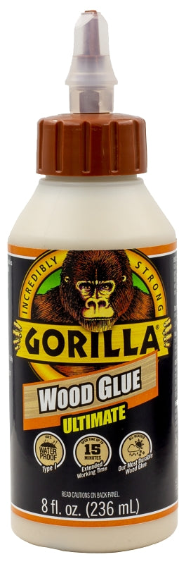 Gorilla 104404 Extra Strength Glue, Natural Wood, 8 oz Bottle