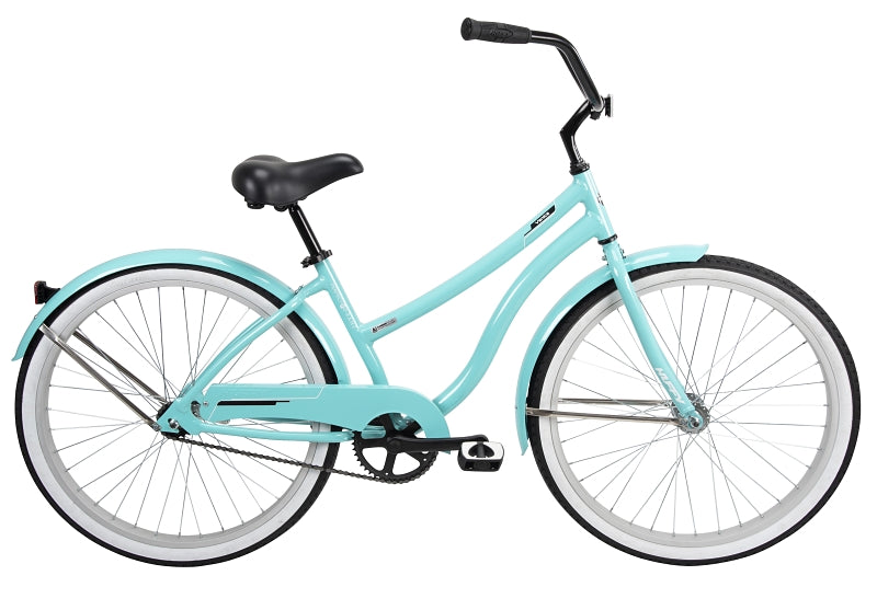 Huffy 66659 Women's Cruiser Bicycle, Women, Aluminum Frame, Rear Coaster Brake, 26 in Dia Wheel, High Tide