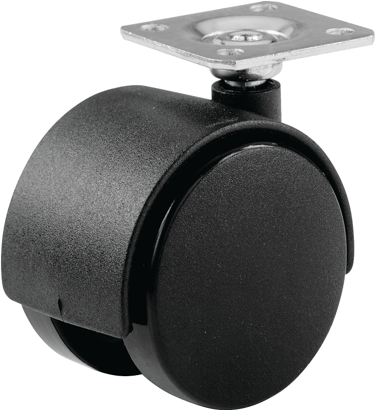 Shepherd Hardware 9417 Swivel Caster, 2 in Dia Wheel, Nylon/Urethane Wheel, Black, 75 lb