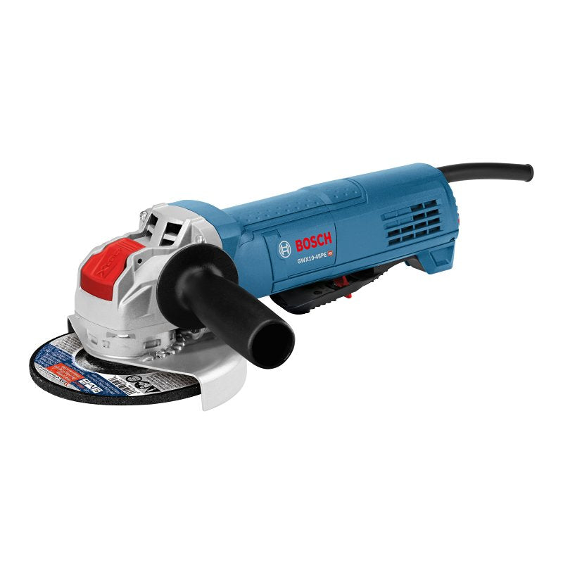 Bosch GWX10-45PE Angle Grinder, 10 A, 4-1/2 in Dia Wheel, 11,000 rpm Speed, Includes: Auxiliary Handle, Wheel Guard