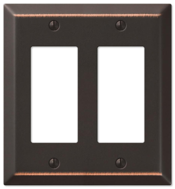 Amerelle Century 163RRDB Wallplate, 4-15/16 in L, 4-9/16 in W, 2 -Gang, Steel, Bronze