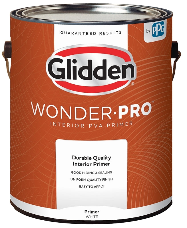 Glidden Wonder-Pro GLWP3300 Series GLWP3300/01 PVA Primer, Flat, White, 1 gal