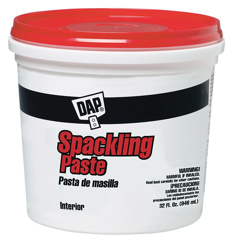 DAP 10204 Spackling Paste White, White, 1 qt Tub