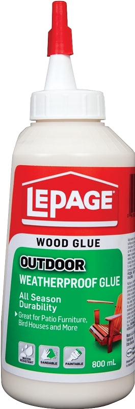 LePage 524644 Outdoor Weatherproof Glue, Light Brown, 800 mL Bottle